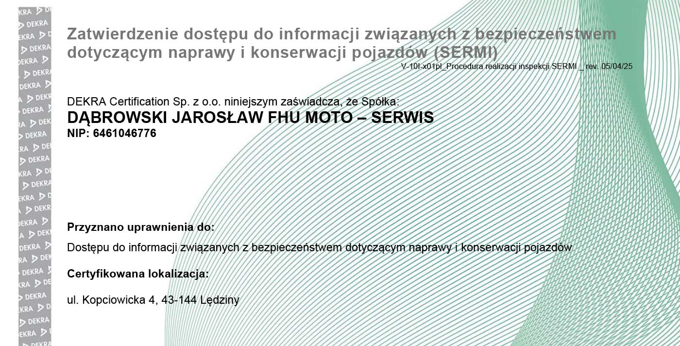 warsztat certyfikowany sermi
